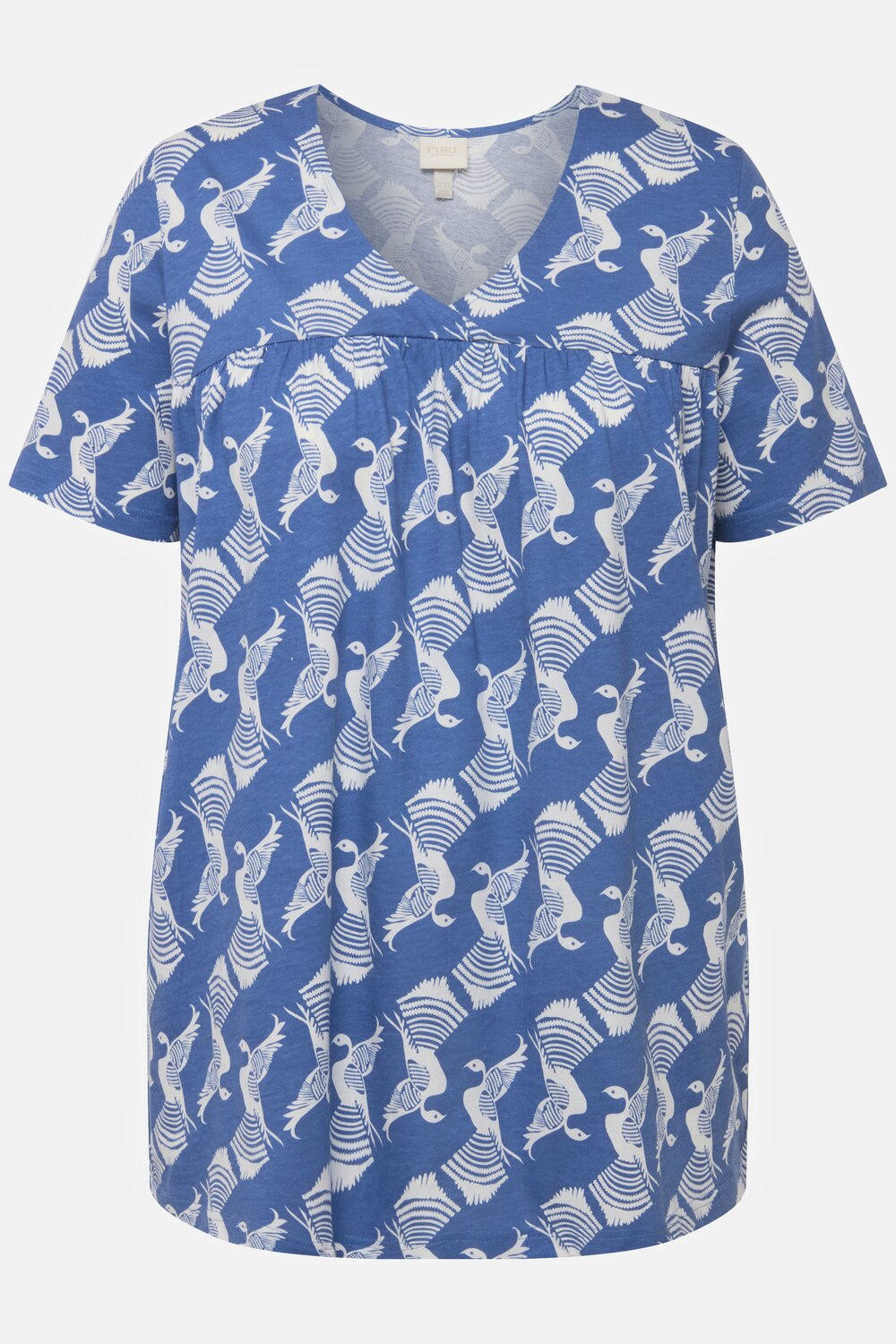 Grote Maten pyjama shirt, Dames, blauw, Maat: 46/48, Katoen, Ulla Popken