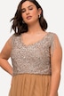 Robe maxi à paillettes, sans manches, décolleté en V