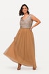 Robe maxi à paillettes, sans manches, décolleté en V