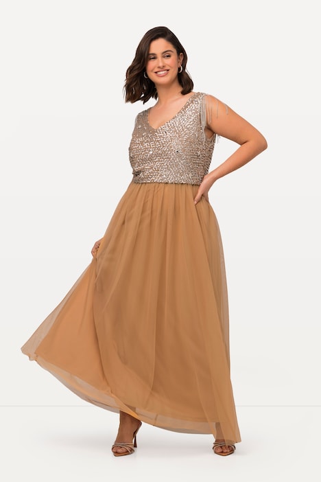 ULLA POPKEN Top Svasato Senza Maniche Scollo A V - Rosa Scuro Taglia 50+