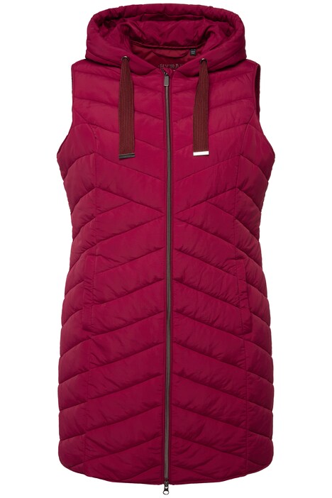 HYPRAR prošívaná vesta, dvoucestný zip, vodoodpudivá, kapuce