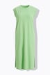 Jersey midi-jurk, oversized, ronde hals, mouwloos, zijsplitten