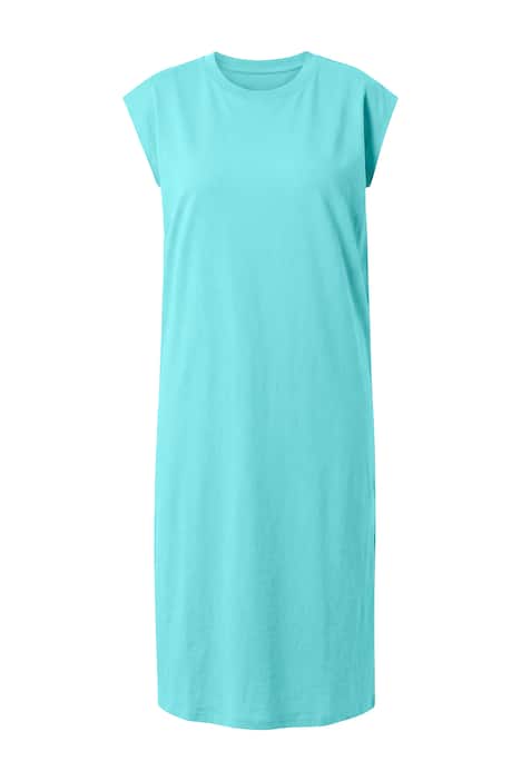 Žerzejové maxi šaty, oversize, kulatý výstřih, bez rukávů, postranní rozparky