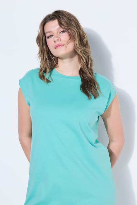 Jersey-Midikleid, oversized, ärmellos, Seitenschlitze