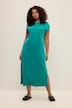 Jersey-Midikleid, oversized, ärmellos, Seitenschlitze