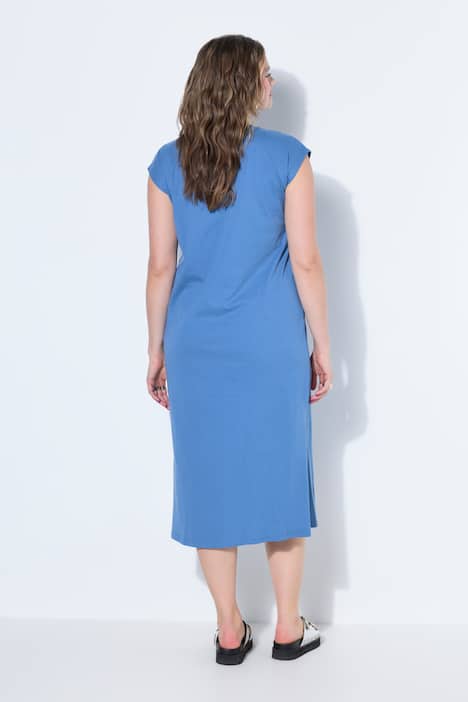 Jersey-Midikleid, oversized, ärmellos, Seitenschlitze