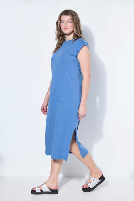 Jersey-Midikleid, oversized, ärmellos, Seitenschlitze