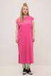 Dżersejowa sukienka midi, oversize, okrągły dekolt, bez rękawów, rozcięcia boczne