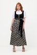 Dirndl, Blüten, Bindeband, Carree-Ausschnitt, ärmellos