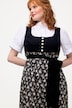 Dirndl, Blüten, Bindeband, Carree-Ausschnitt, ärmellos