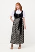 Dirndl, Blüten, Bindeband, Carree-Ausschnitt, ärmellos