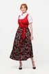 Dirndl, Blüten, Bindeband, Carree-Ausschnitt, ärmellos