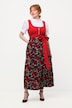 Dirndl, Blüten, Bindeband, Carree-Ausschnitt, ärmellos