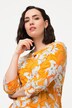 T-shirt, bloemen, classic, tuniekhals, 3/4-mouwen