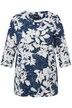 Tričko, květy, Classic, tunikový výstřih, 3/4 rukávy