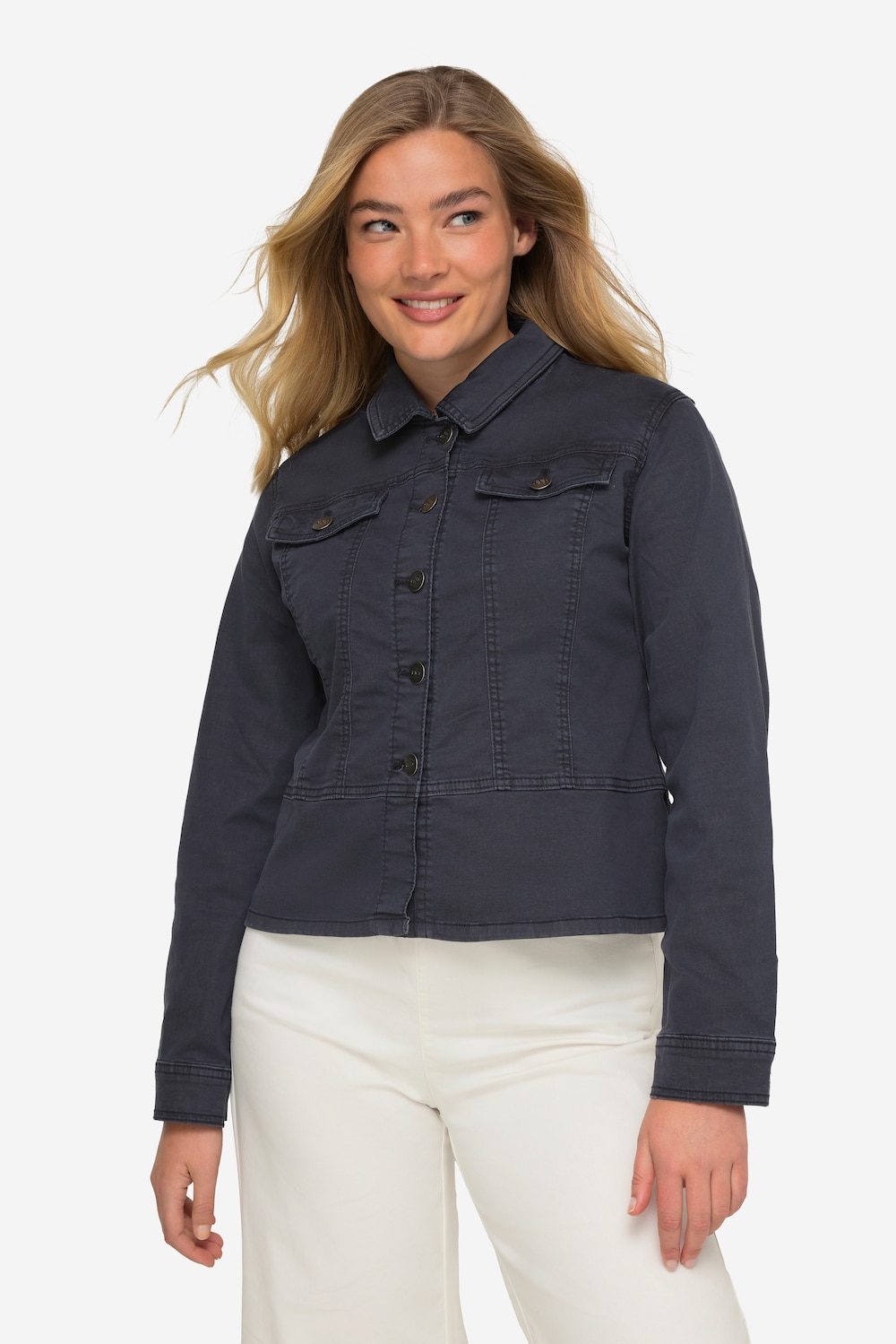 Große Größen Jeansjacke, Damen, blau, Größe: L, Baumwolle/Polyester, LAURASON