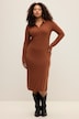 Vestido maxi de jersey, slim, manga larga