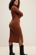 Vestido maxi de jersey, slim, manga larga