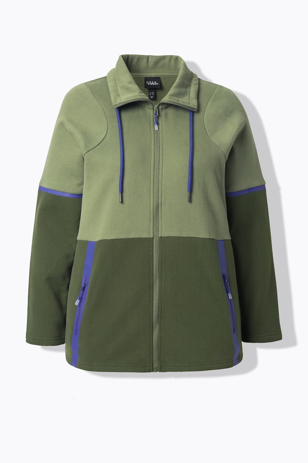 Stora storlekar Sweatjacka, Dam, grön, storlek: 42/44, Bomull/Polyester, Ulla Popken
