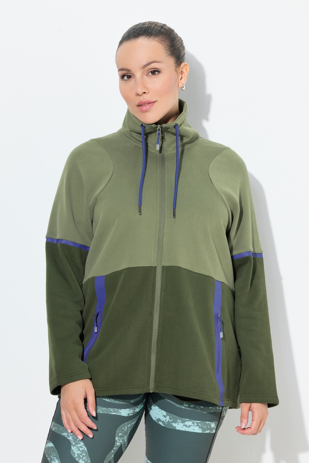 Große Größen Sweatjacke, Damen, grün, Größe: 54/56, Baumwolle/Polyester, Ulla Popken
