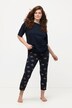 Legging slim en coton bio, motif œil et boutons en bas