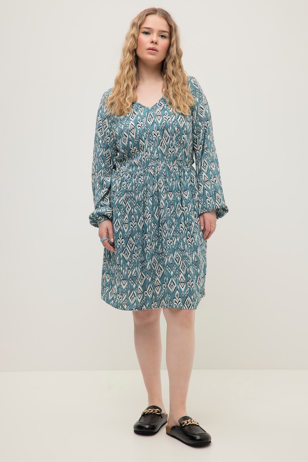 Große Größen Minikleid, Damen, türkis, Größe: 42/44, Viskose, Studio Untold