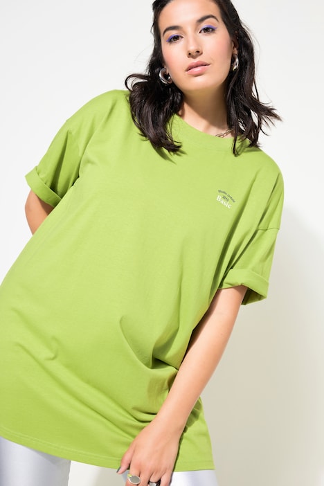 T-shirt dal taglio oversize con stampa sul retro, scollo a girocollo e mezze maniche