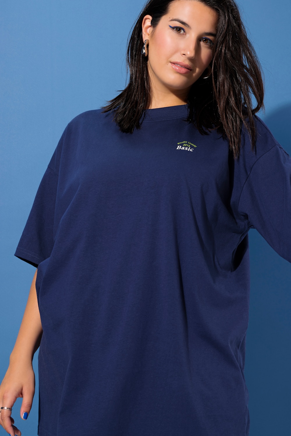 Große Größen T-Shirt, Damen, blau, Größe: 42/44, Baumwolle, Studio Untold