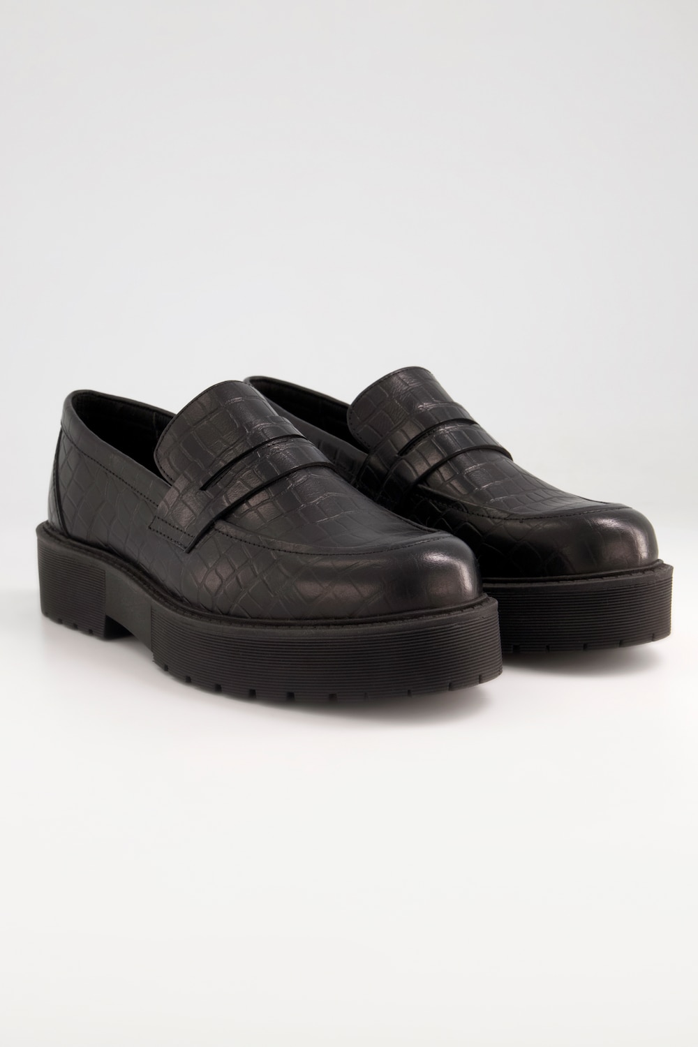 Grote Maten loafers, Dames, zwart, Maat: 43, Leer/Synthetische vezels, Studio Untold