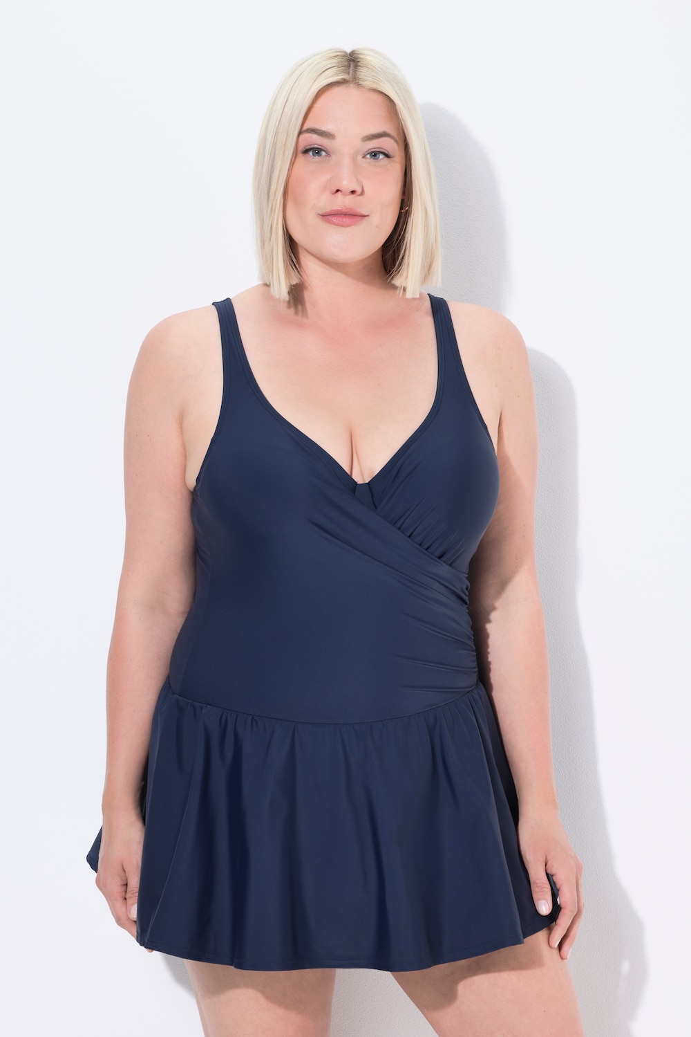 Große Größen Badekleid, Damen, blau, Größe: 44, Synthetische Fasern/Elasthan, Ulla Popken