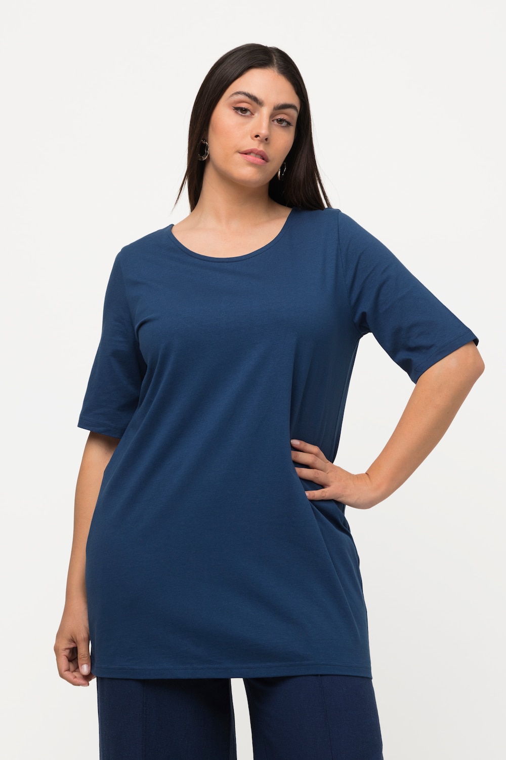 Grote Maten T-shirt, Dames, blauw, Maat: 62/64, Katoen, Ulla Popken