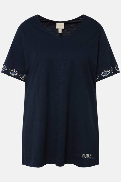 T-Shirt, Augen, V-Ausschnitt, Halbarm, Biobaumwolle