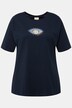 T-shirt, wzór w oczy, okrągły dekolt, rękaw 1/2, bawełna organiczna