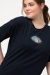 T-shirt, wzór w oczy, okrągły dekolt, rękaw 1/2, bawełna organiczna