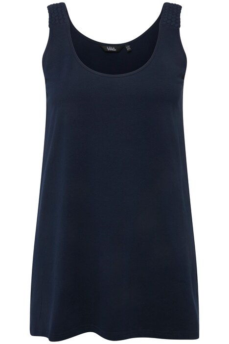 Top, dělená ramínka, A střih, kulatý výstřih, bez rukávů