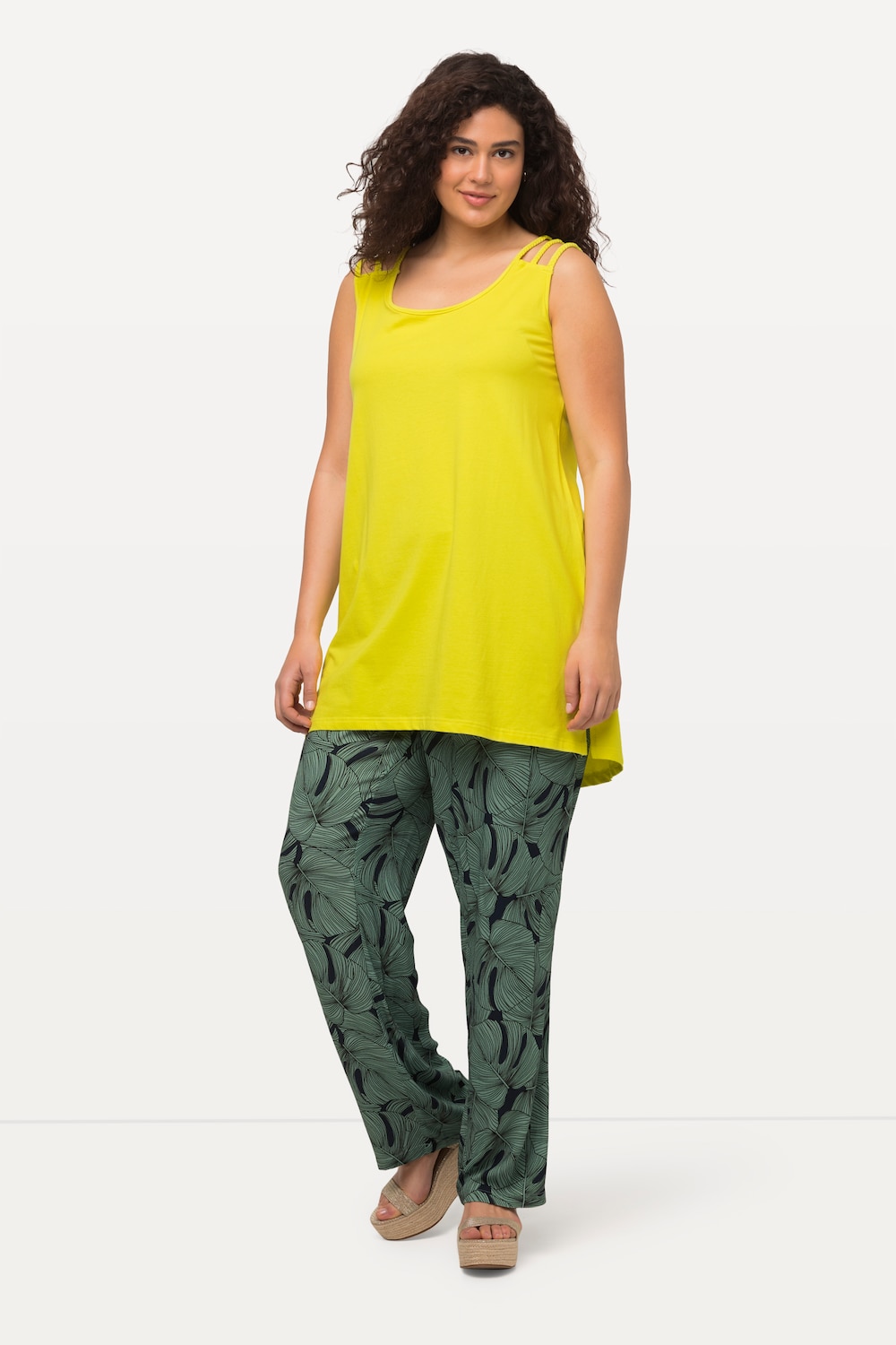 Thumbnail - Große Größen Top, Damen, gelb, Größe: 50/52, Baumwolle, Ulla Popken