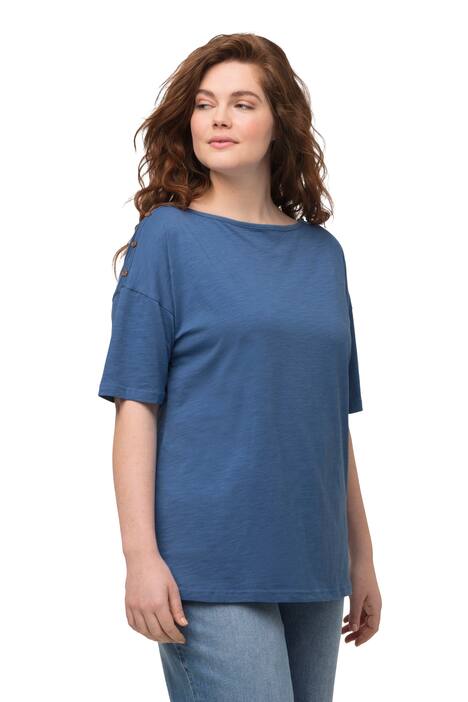 Tričko, knoflíky, lodičkový výstřih, krátké rukávy, biobavlna