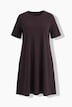 Robe en jersey avec poches, coupe évasée, col rond et manches courtes