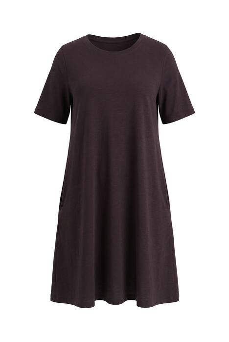 Žerzejové šaty, A střih, kulatý výstřih, krátké rukávy, kapsy