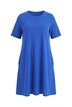 Žerzejové šaty, A střih, kulatý výstřih, krátké rukávy, kapsy