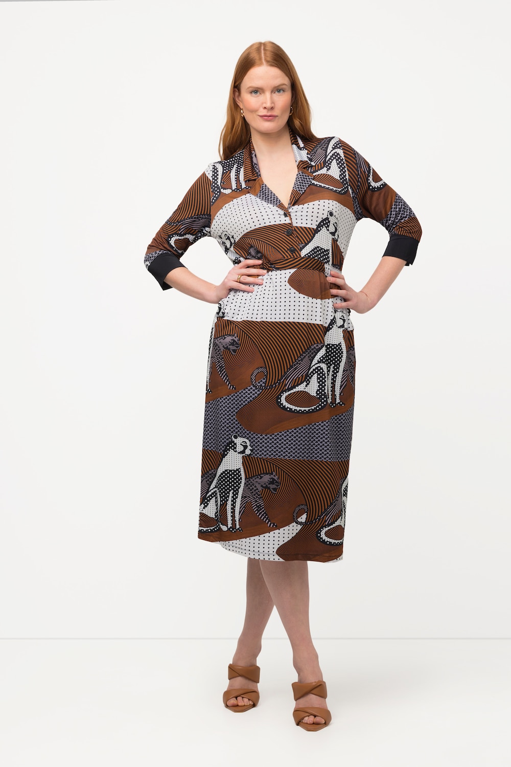 Große Größen Slinkykleid, Damen, gelb, Größe: 54/56, Viskose, Ulla Popken