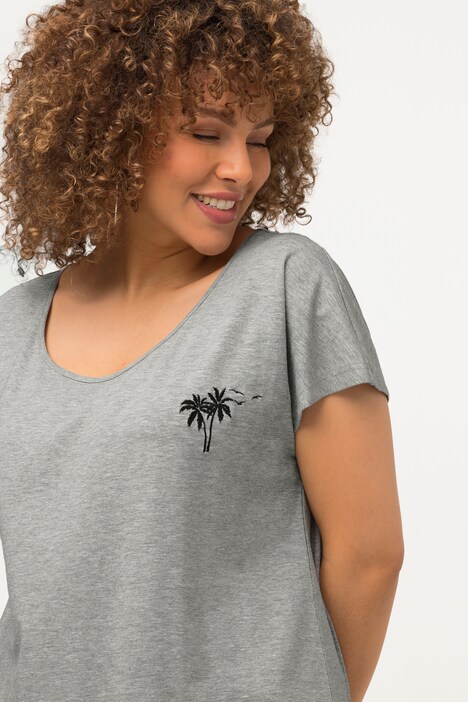 Palm Tree Logo Embroidered Tee T Shirts Knit Tops Tees