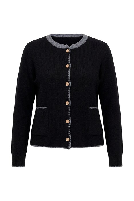 Rozepínací svetr, výšivka jelena, tradiční knoflíky, stojáček