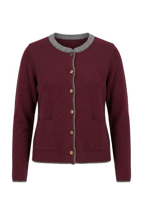 Rozepínací svetr, výšivka jelena, tradiční knoflíky, stojáček