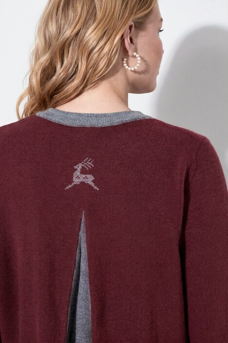 Strickjacke, Hirsch-Stickerei, Trachtenknöpfe, Stehkragen