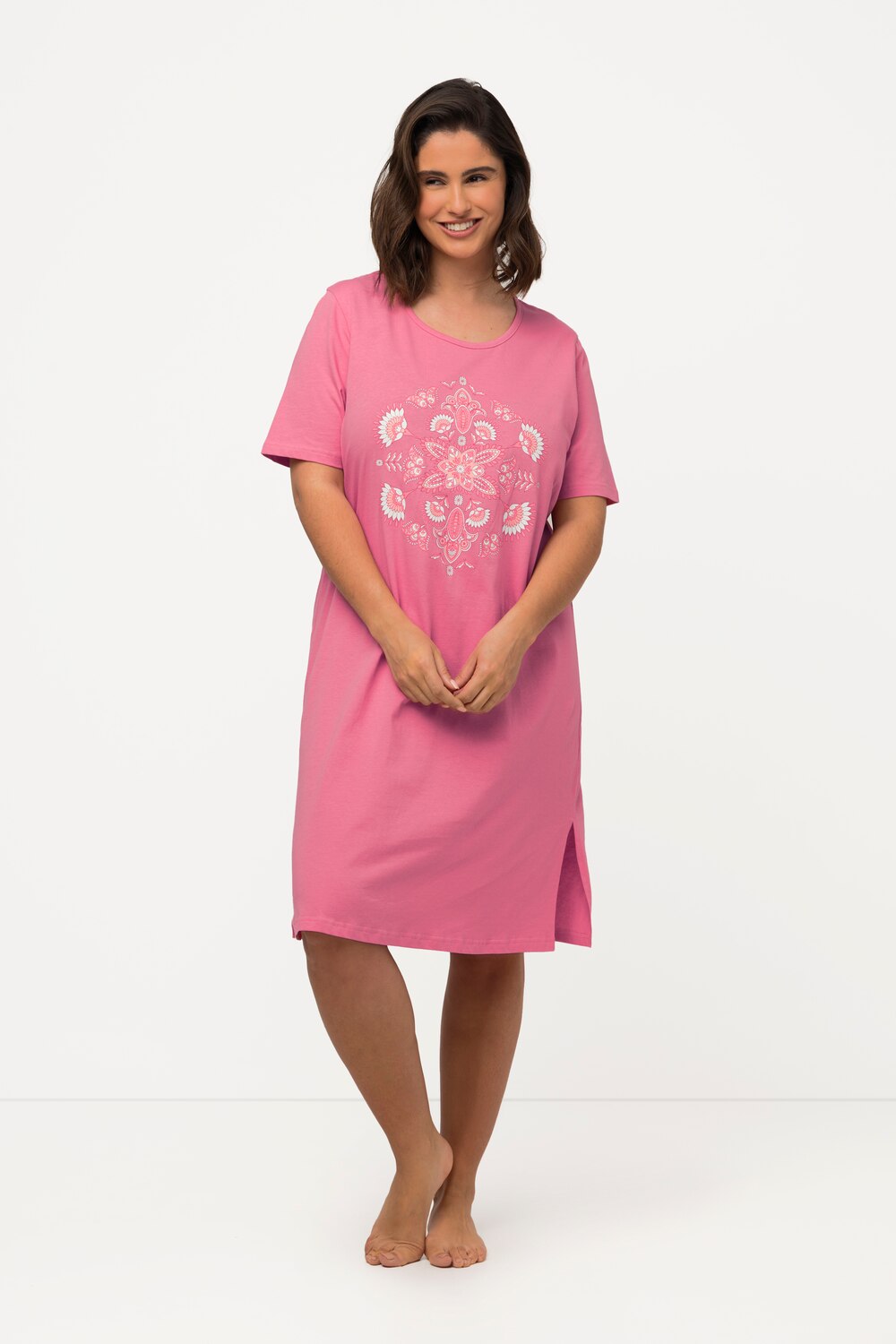 Grote Maten bigshirts, Dames, roze, Maat: 46/48, Katoen, Ulla Popken