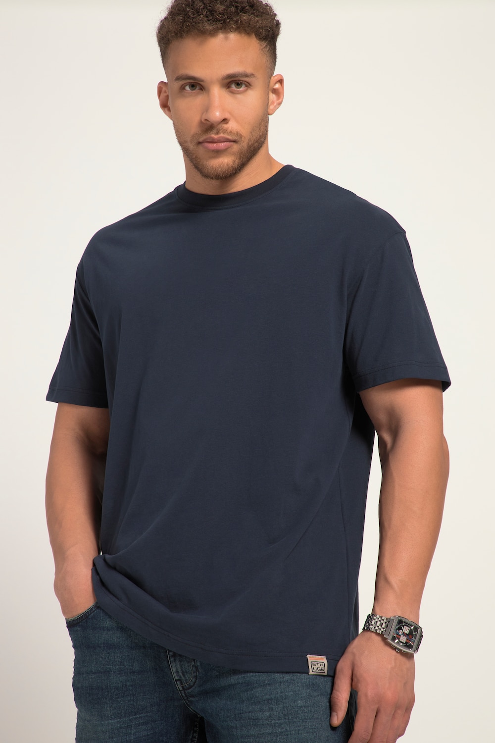 Grote Maten STHUGE T-shirtmale, blauw, Maat: 5XL, Katoen, STHUGE