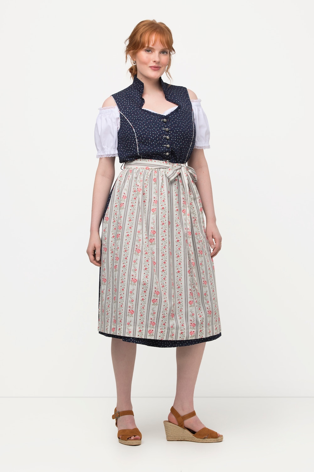Große Größen Dirndl, Damen, blau, Größe: 42, Baumwolle, Ulla Popken