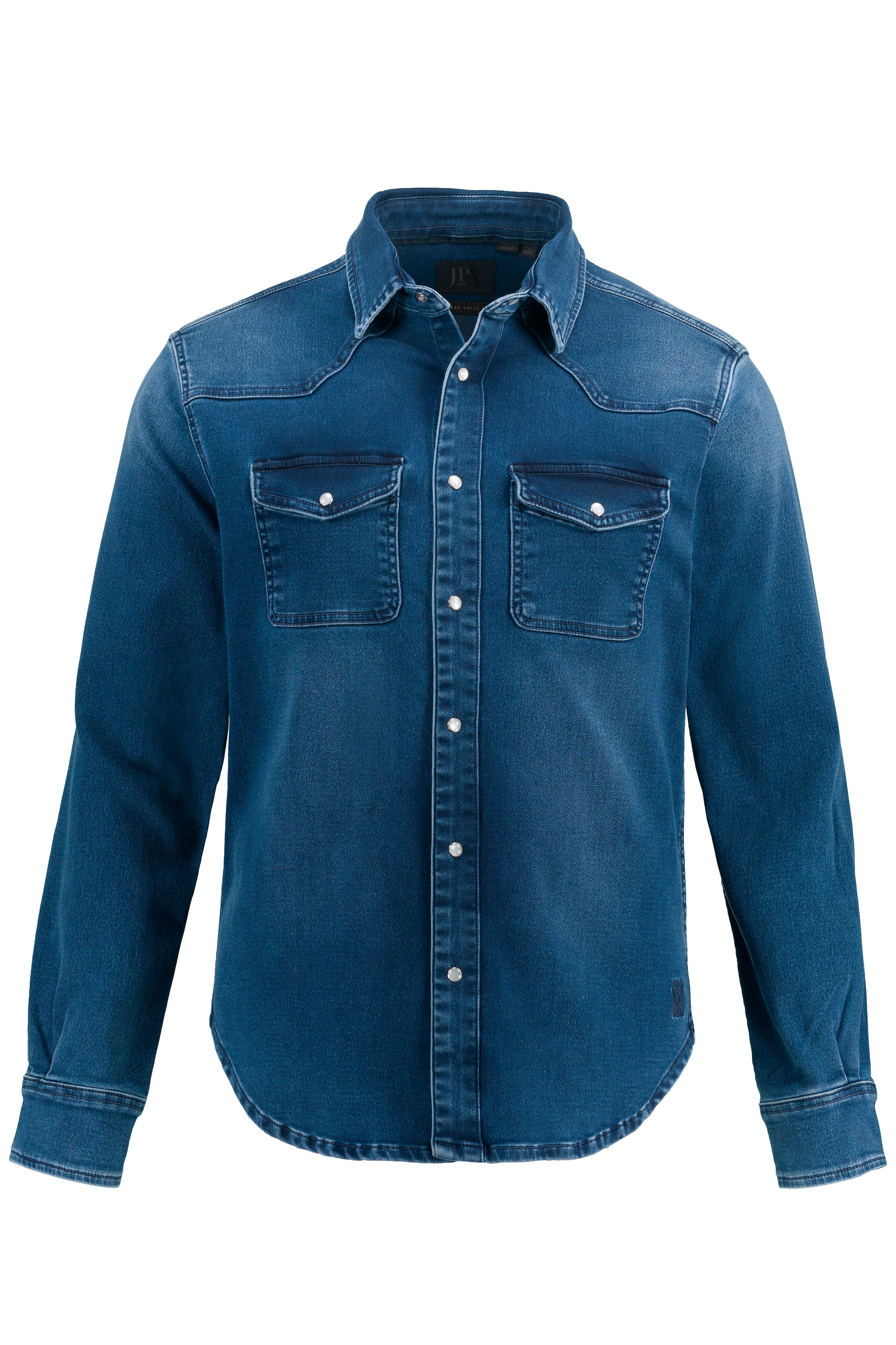 JP 1880 Herren große Größen Jeanshemd FLEXNAMIC Denim Langarm Kentkragen