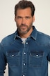 Jeanshemd, FLEXNAMIC®, Denim, Langarm, Kentkragen, Modern Basic Fit, Western Look
